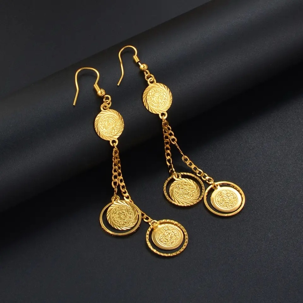 Lira Earrings, Coin Earrings, Dangle and dangle earrings, Middle East Jewelry